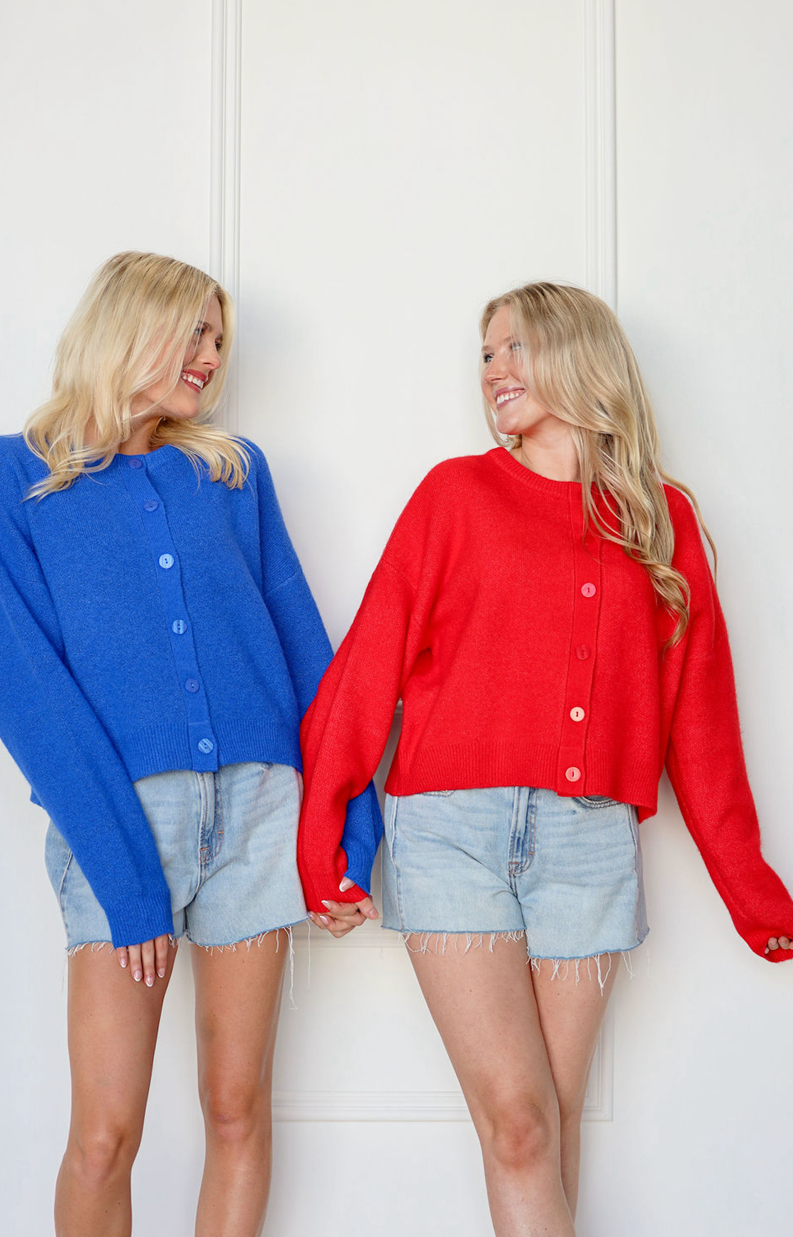 Rory Button Down Cardigan Red