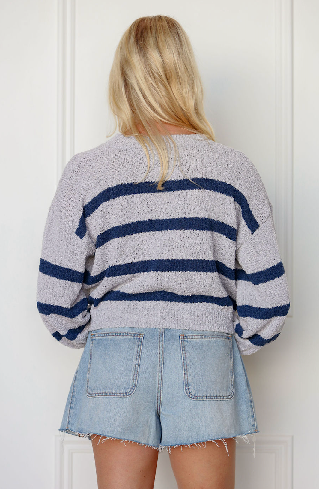 Grey/Navy Stripe Sweater