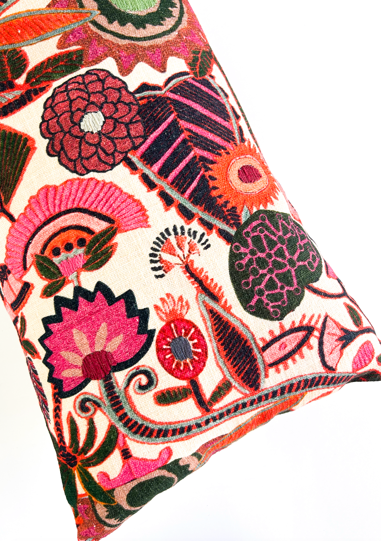 Embroidered Lumbar Pillow