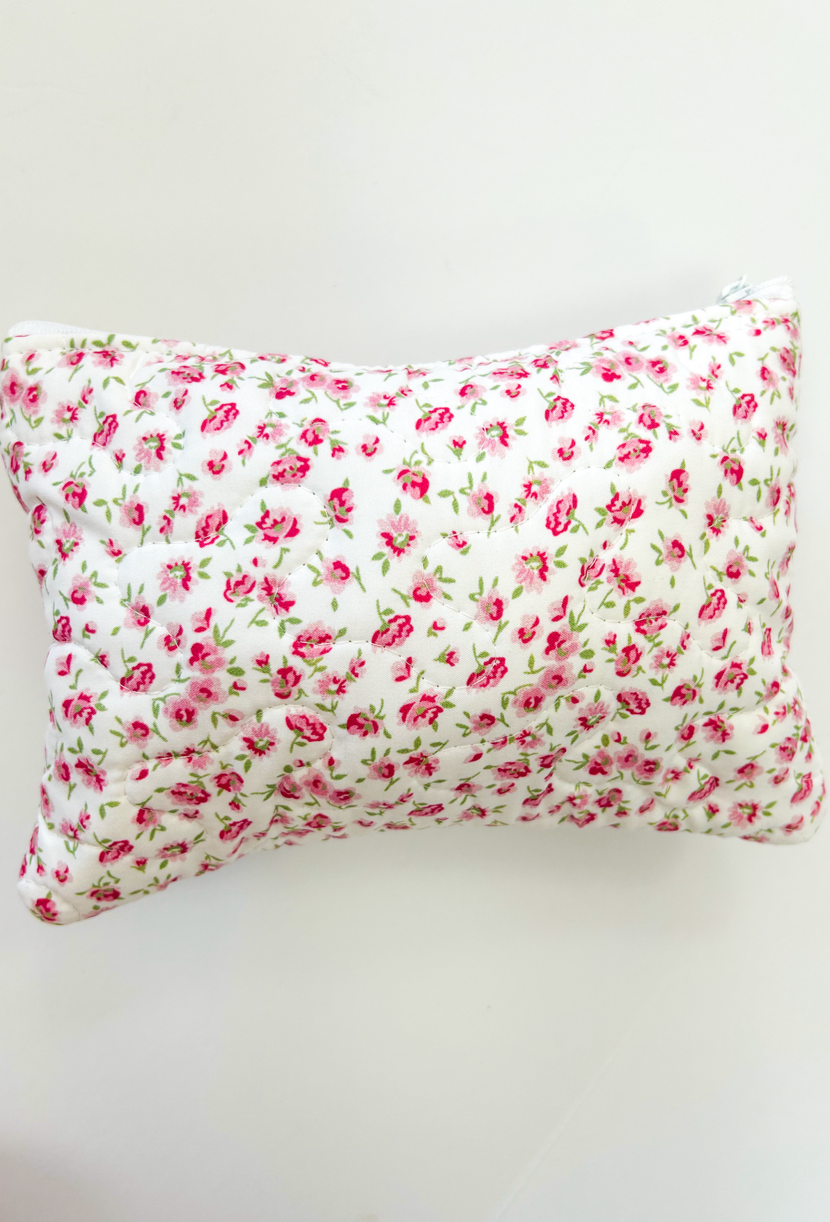 Tricia Pink Floral Quilted Makeup Bag