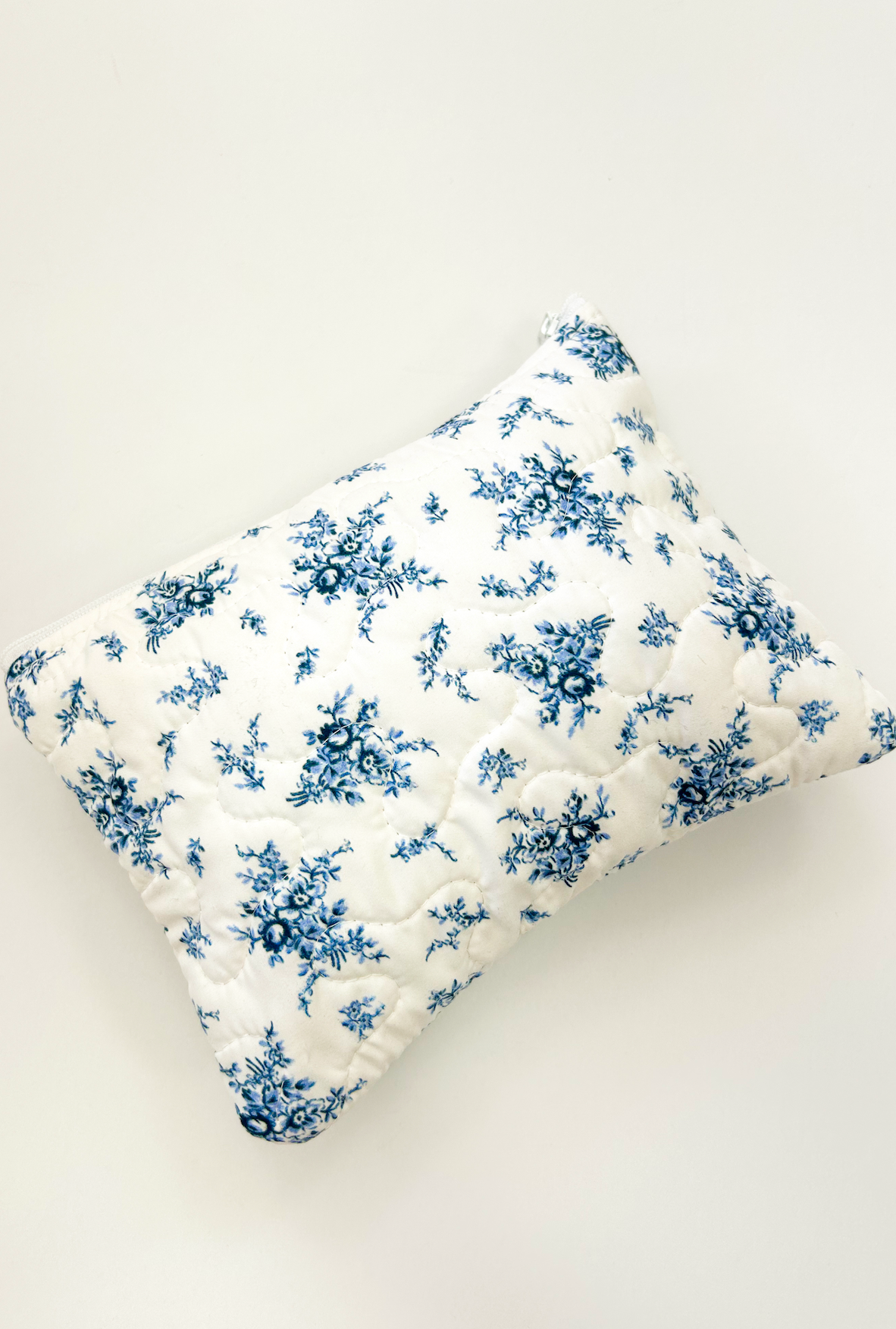 Picnic Navy Floral Quilted Makeup Bag
