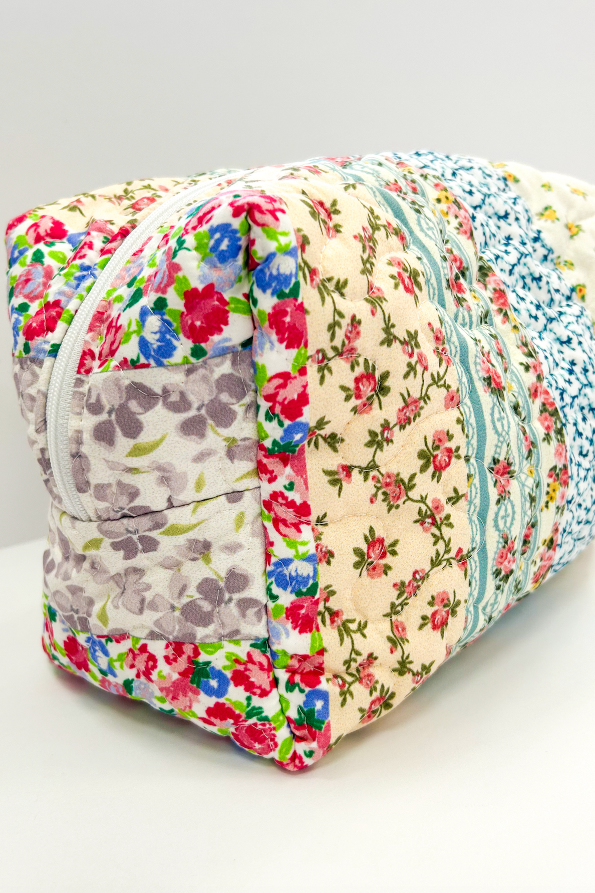 Paige Patchwork Quilted Makeup Bag L