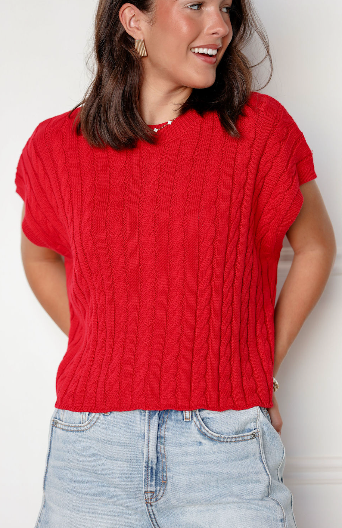 Eliana Sweater Top Red