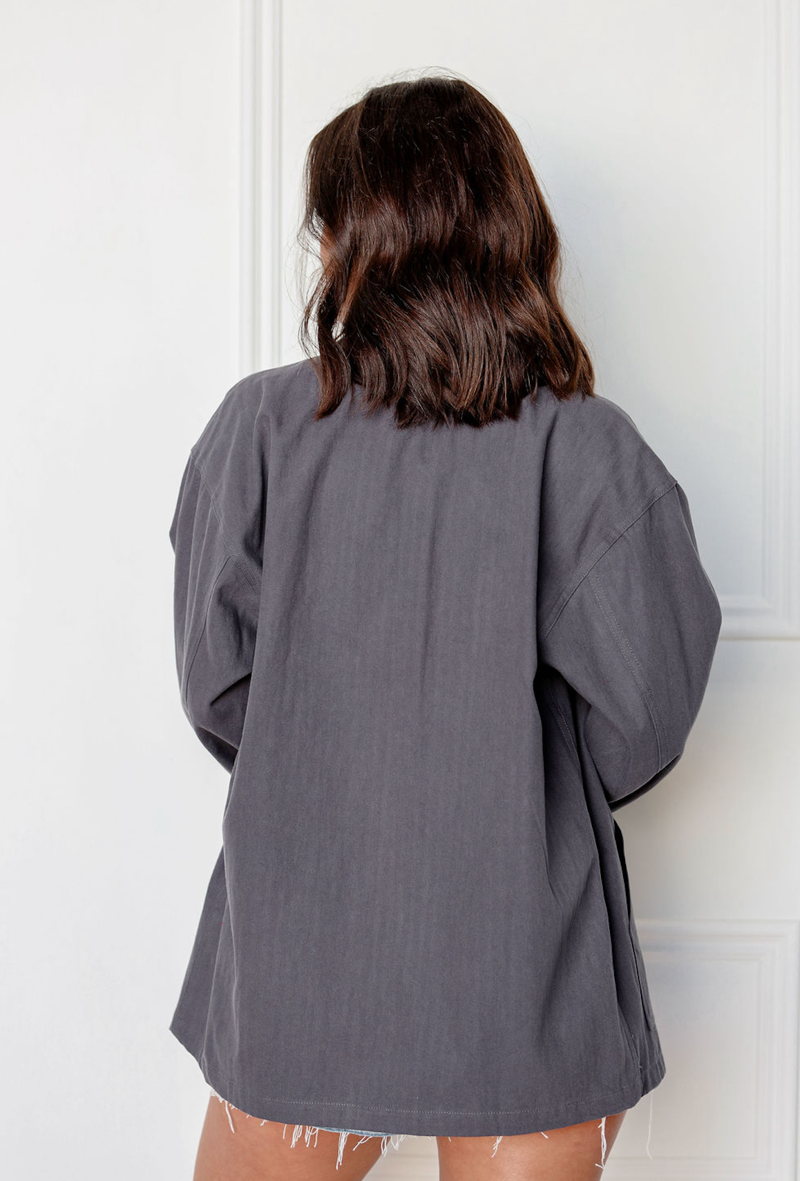 Ava Charcoal Oversized Jacket