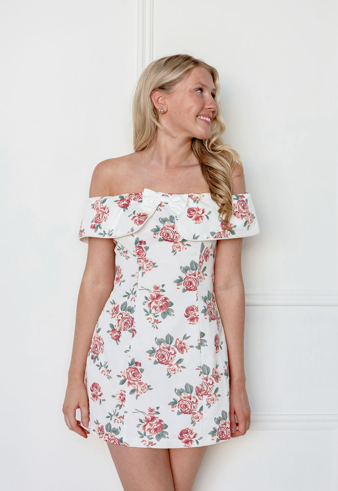 Floral Off Shoulder Mini Dress