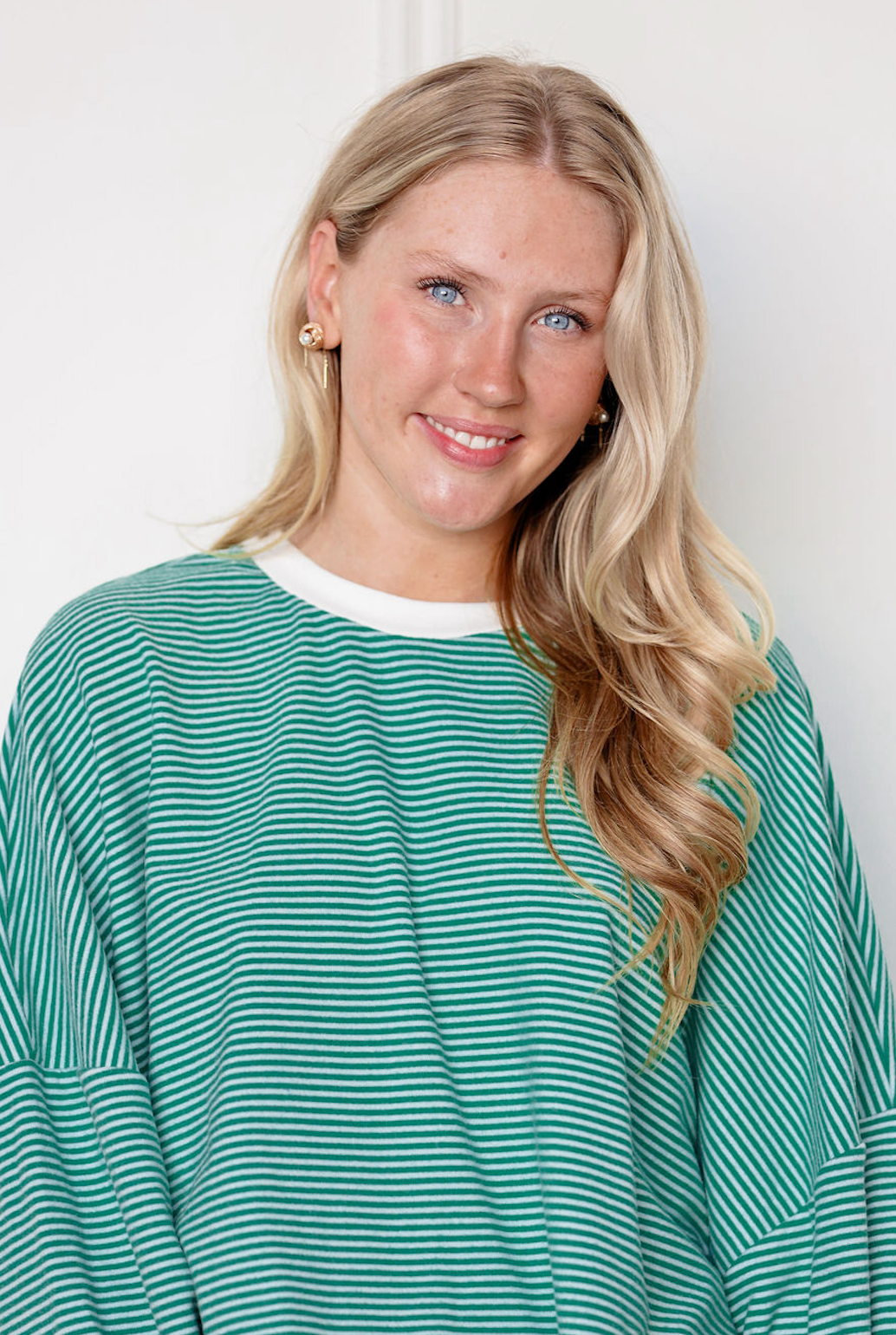 Striped Oversize Top Green