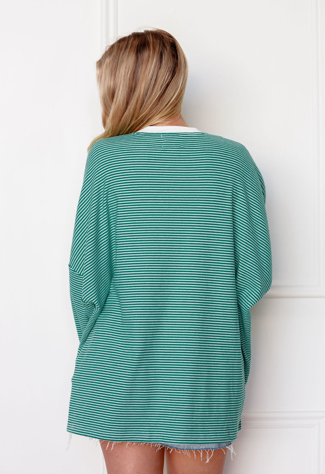 Striped Oversize Top Green