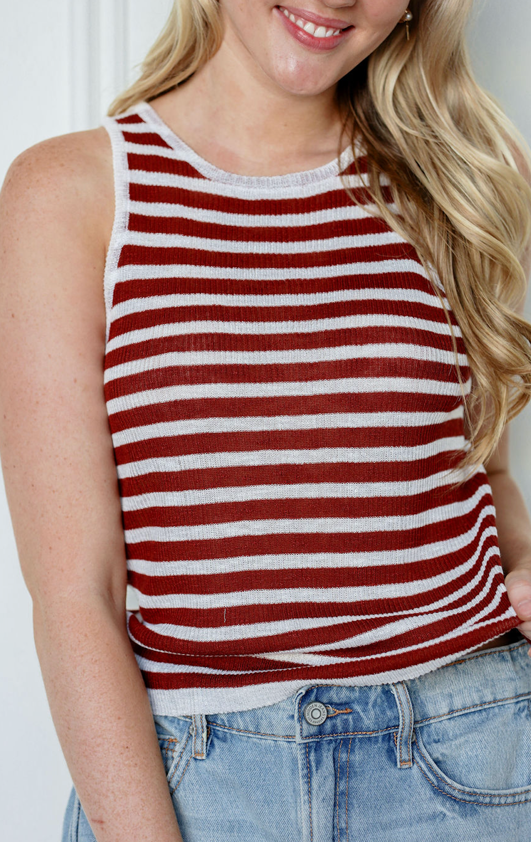 Maroon Stripe Tank