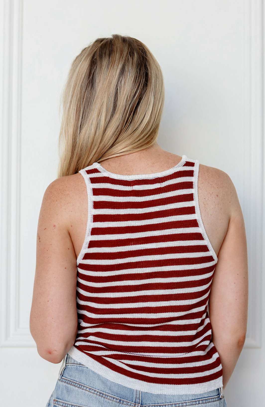 Maroon Stripe Tank