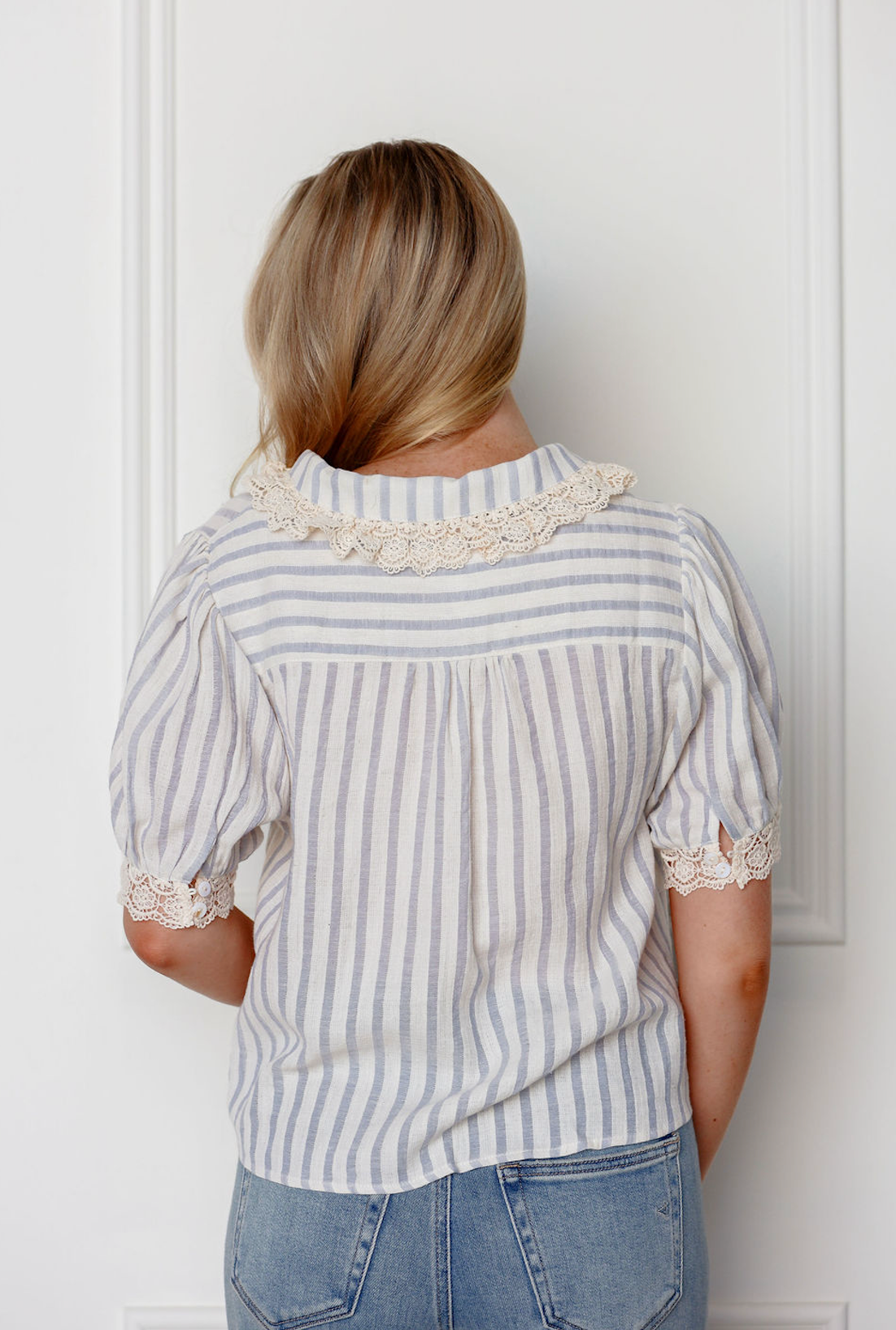 Jeanne Stripe Collared Blouse