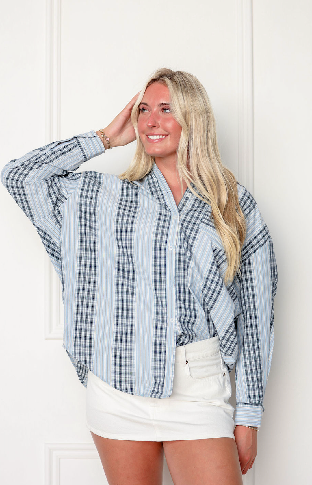 Plaid/Stripe Oversized Shirt