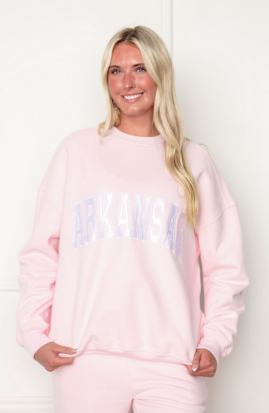 Arkansas Varsity Sweatshirt Light Pink