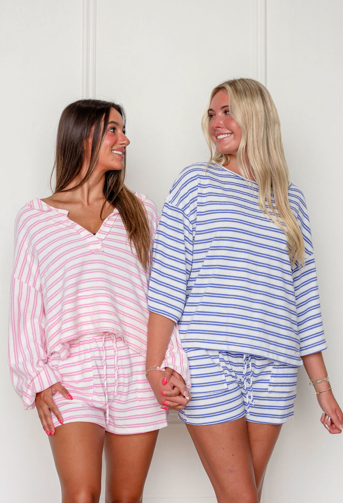 Lottie Stripe Top & Shorts Blue Set of 2