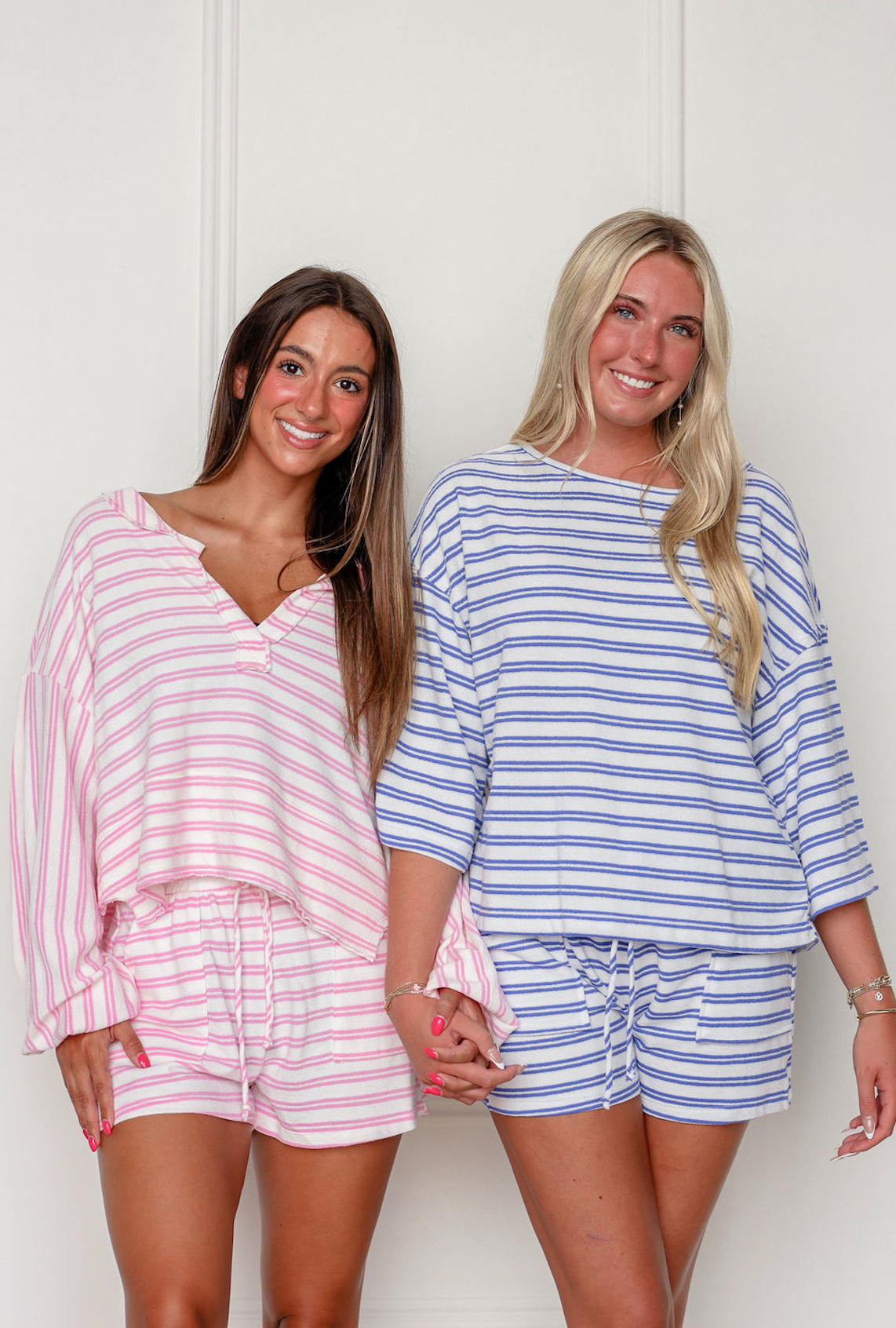 Lottie Stripe Top & Shorts Blue Set of 2