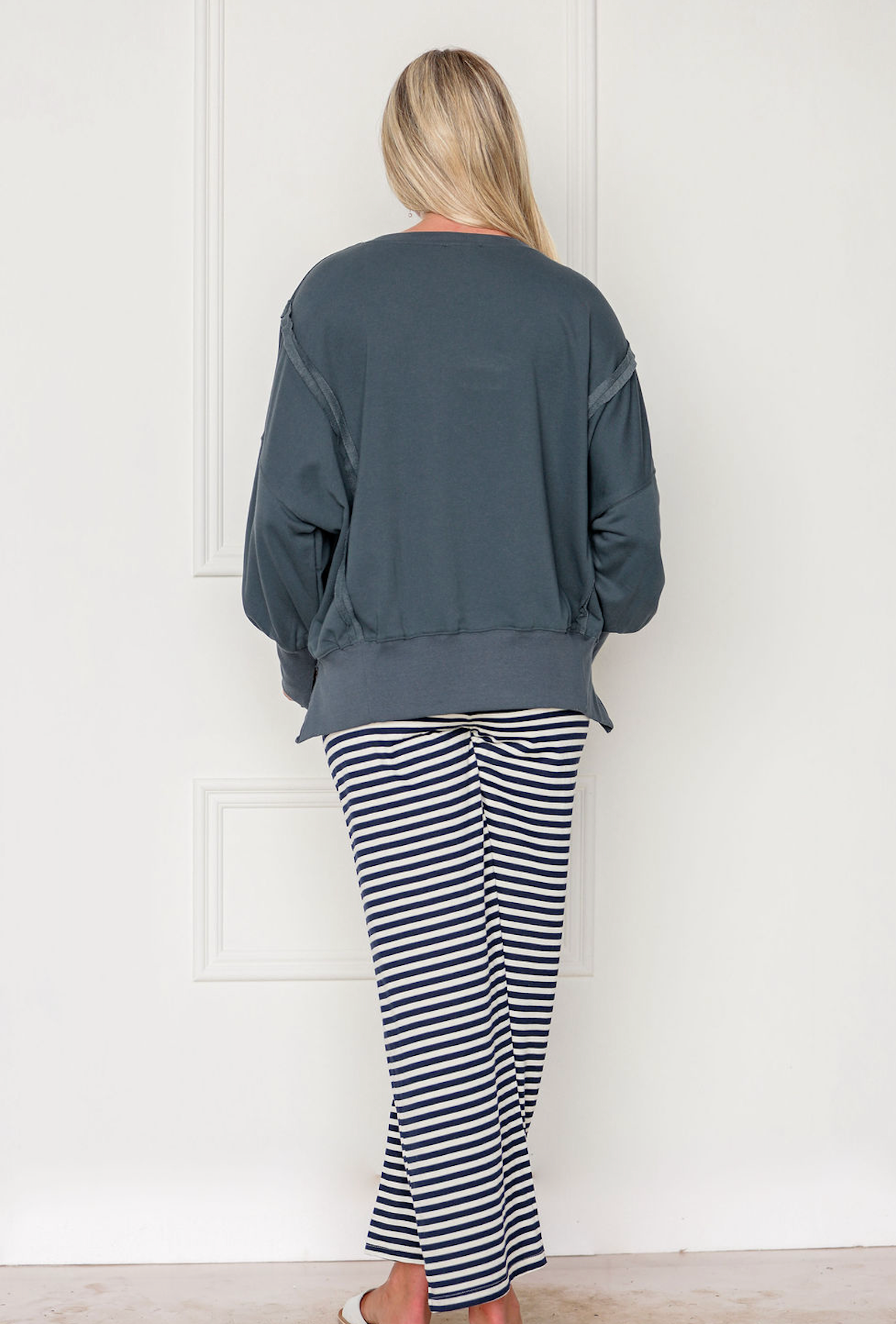 Brooke Striped Pants Navy
