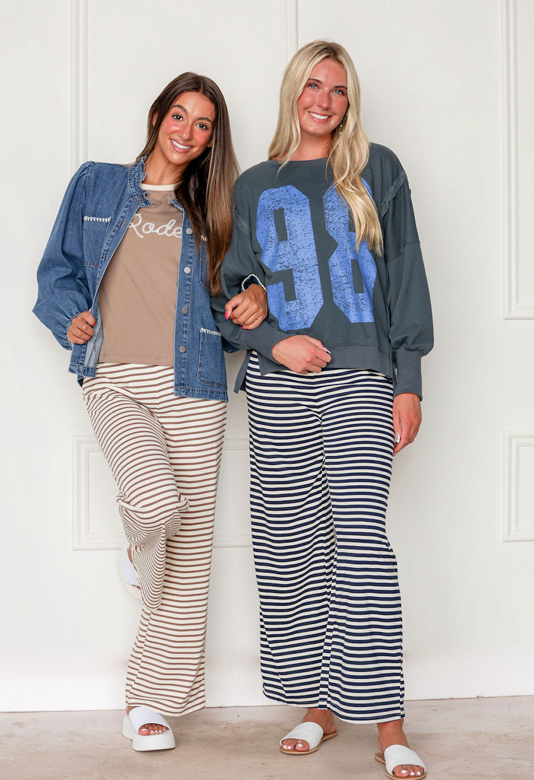Brooke Striped Pants Navy