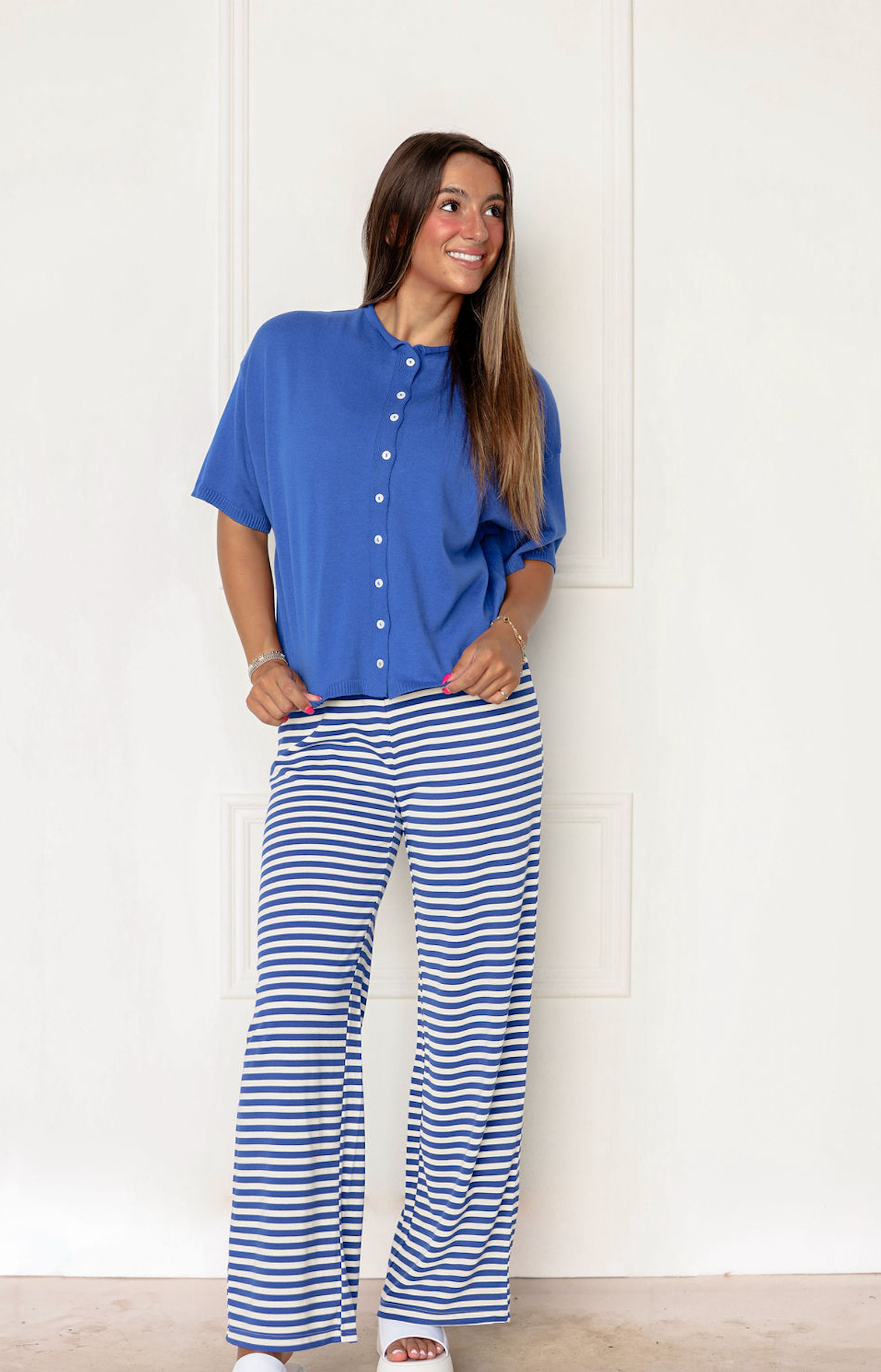 Brooke Striped Pants Royal