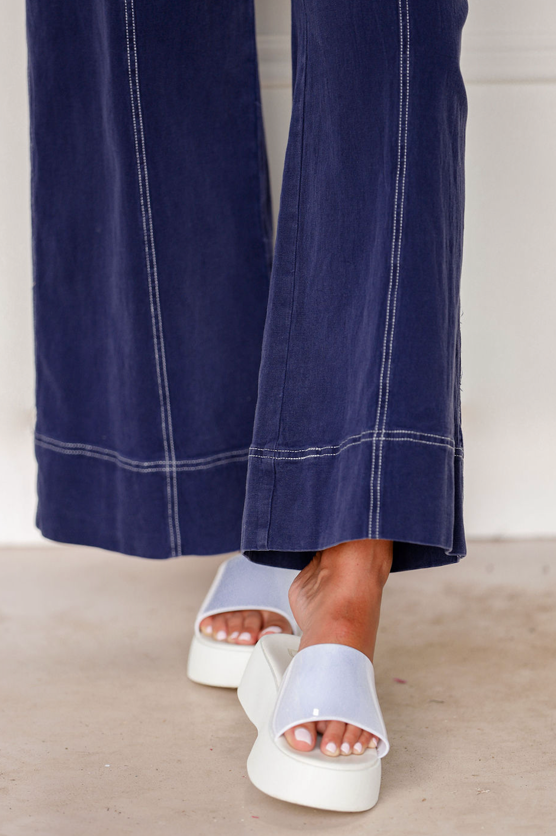 Navy Cotton Twill Pants