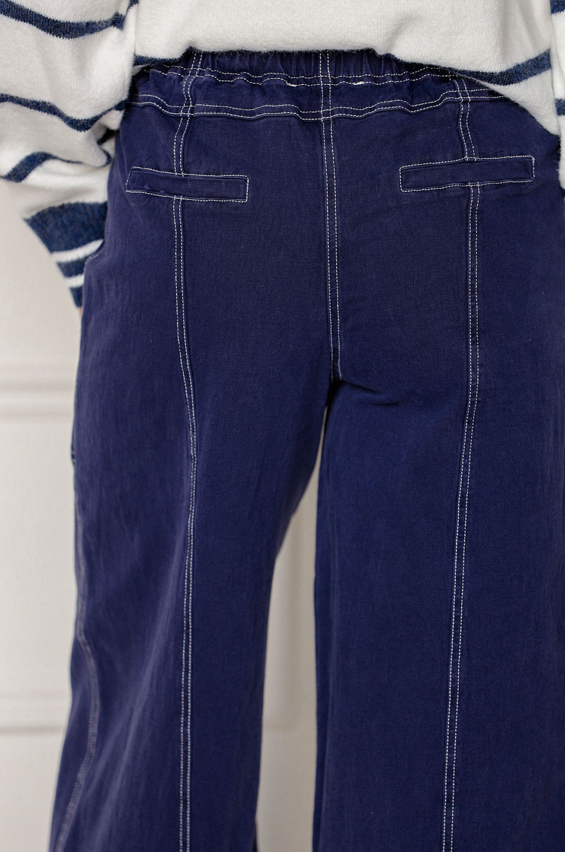 Navy Cotton Twill Pants