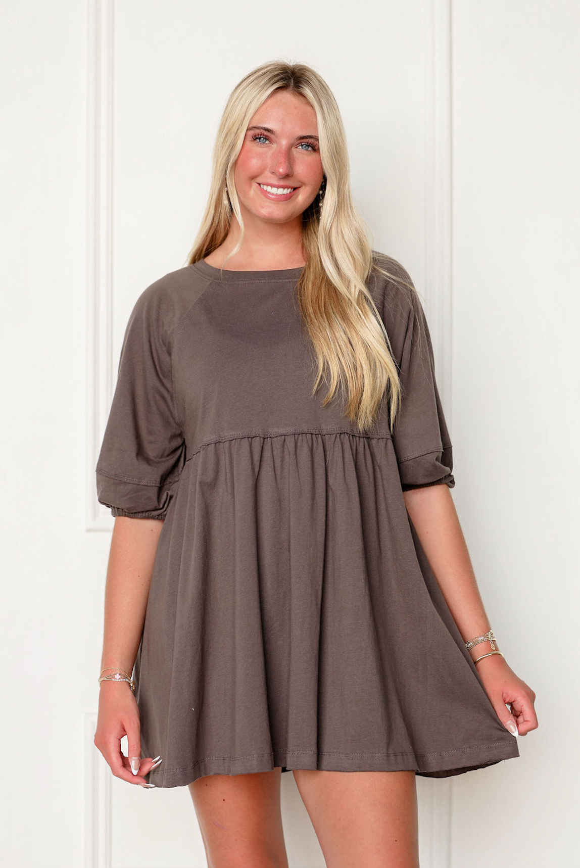 Abbey Charcoal Sweatshirt Dress