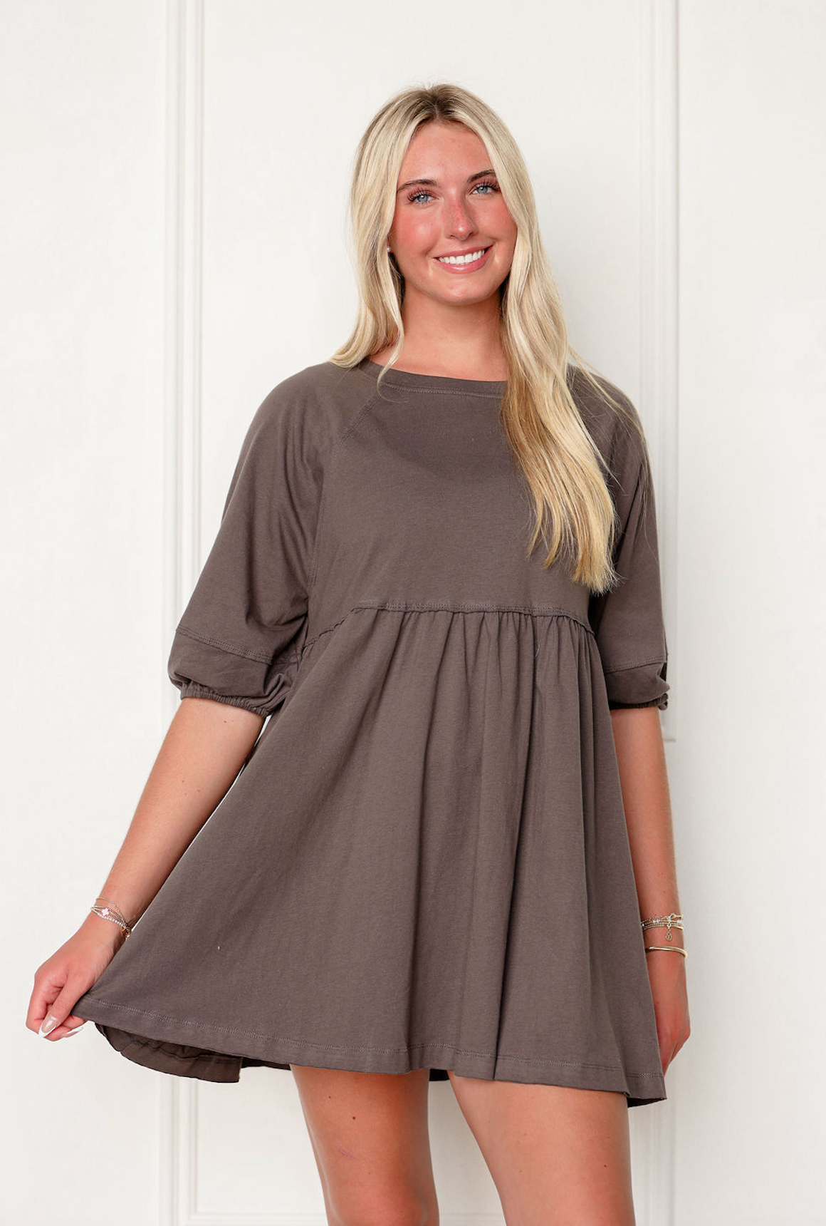 Abbey Charcoal Sweatshirt Dress