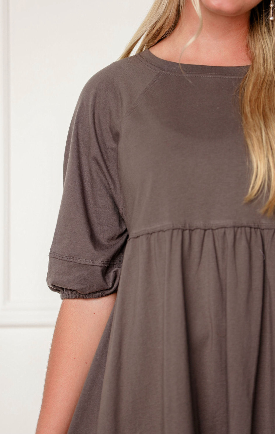 Abbey Charcoal Sweatshirt Dress