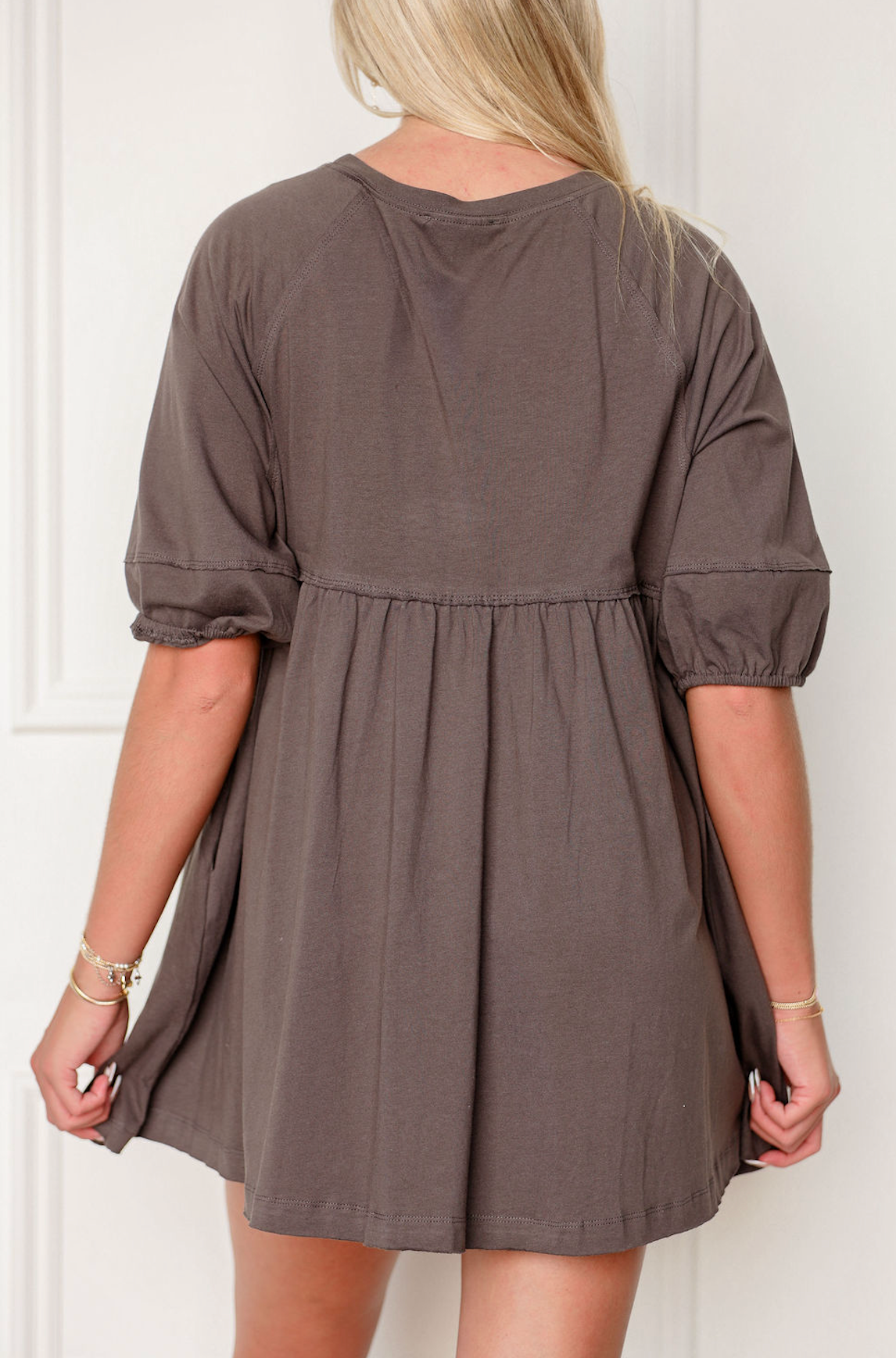 Abbey Charcoal Sweatshirt Dress