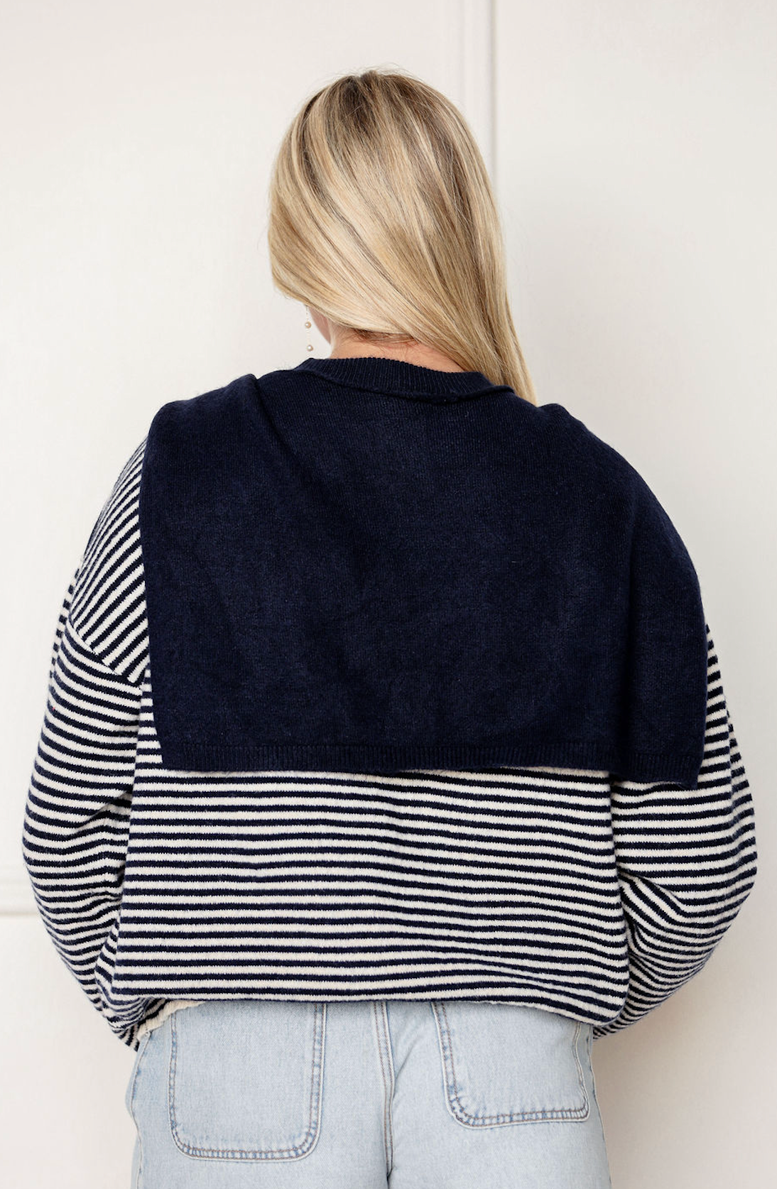 Kate Striped Sweater w/ Shaw