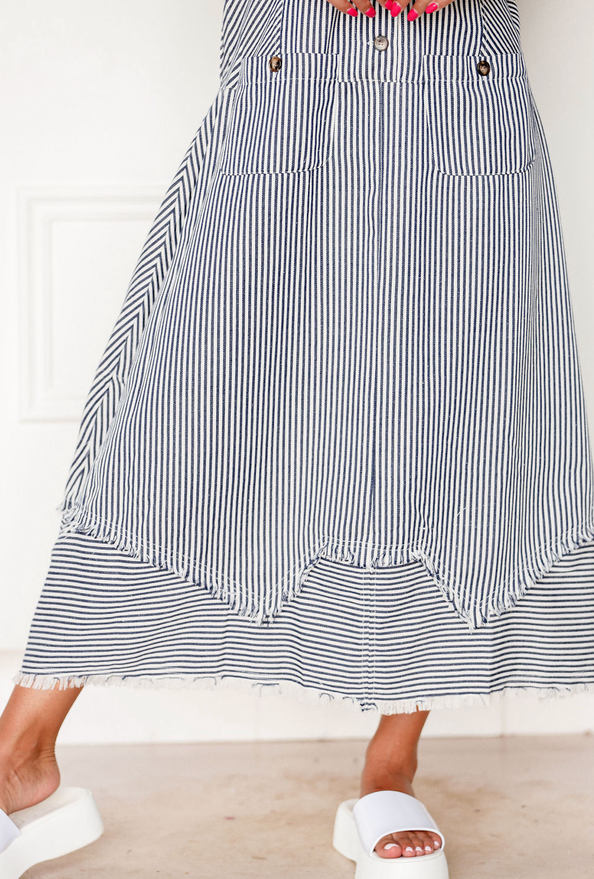 Pin Stripe Overall Dress