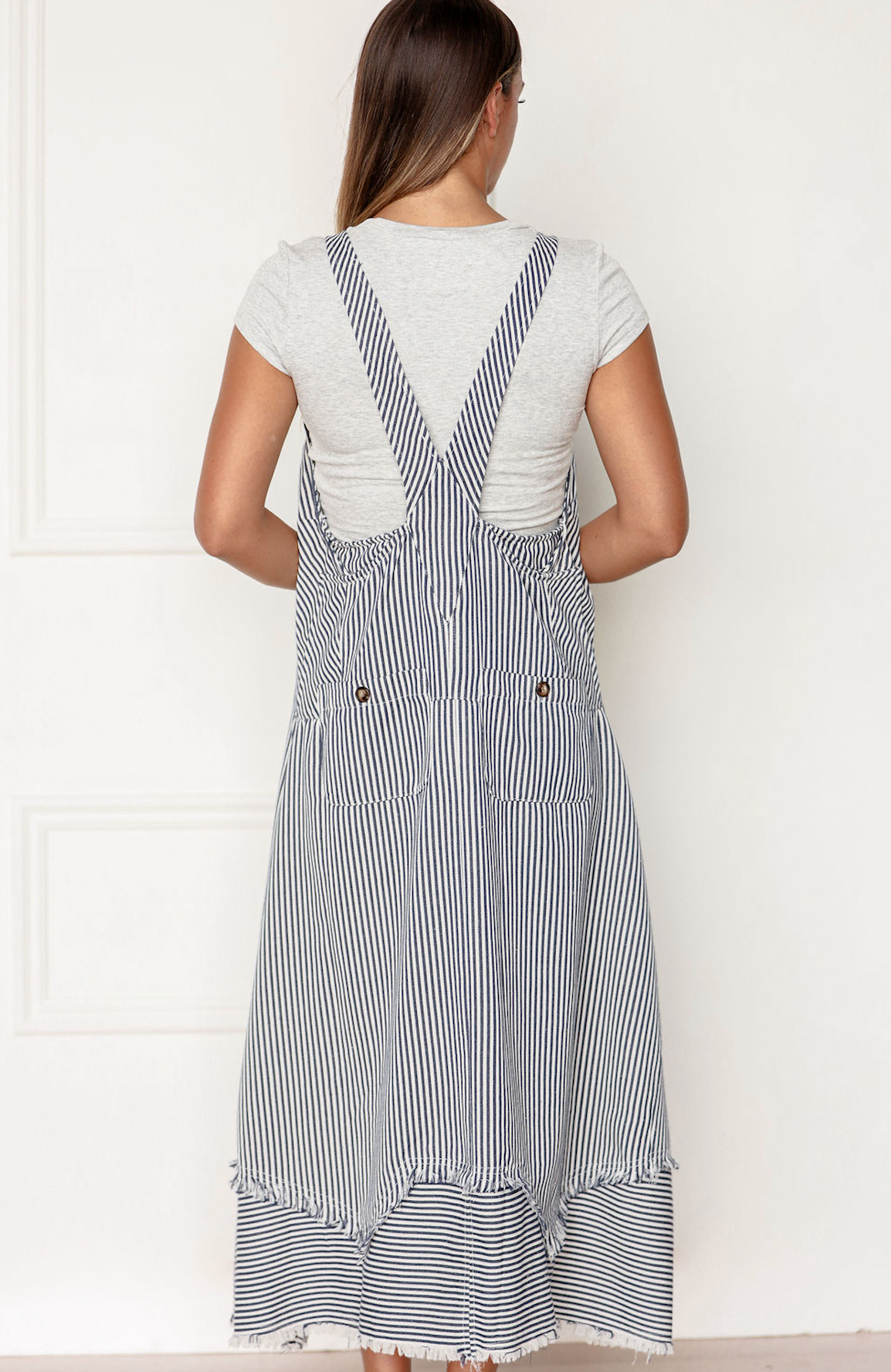 Pin Stripe Overall Dress