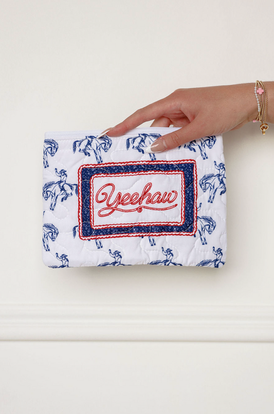 Yeehaw Quilted Makeup Bag