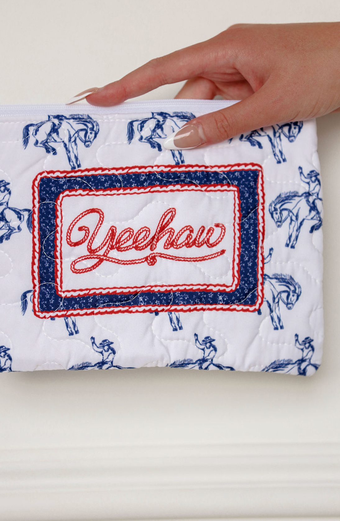 Yeehaw Quilted Makeup Bag