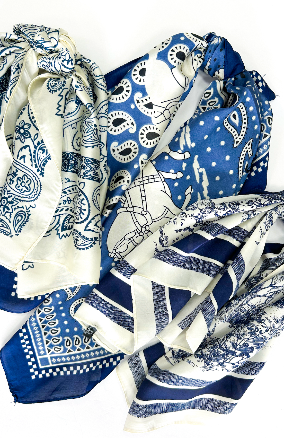 Navy Vintage Paisley Scarf