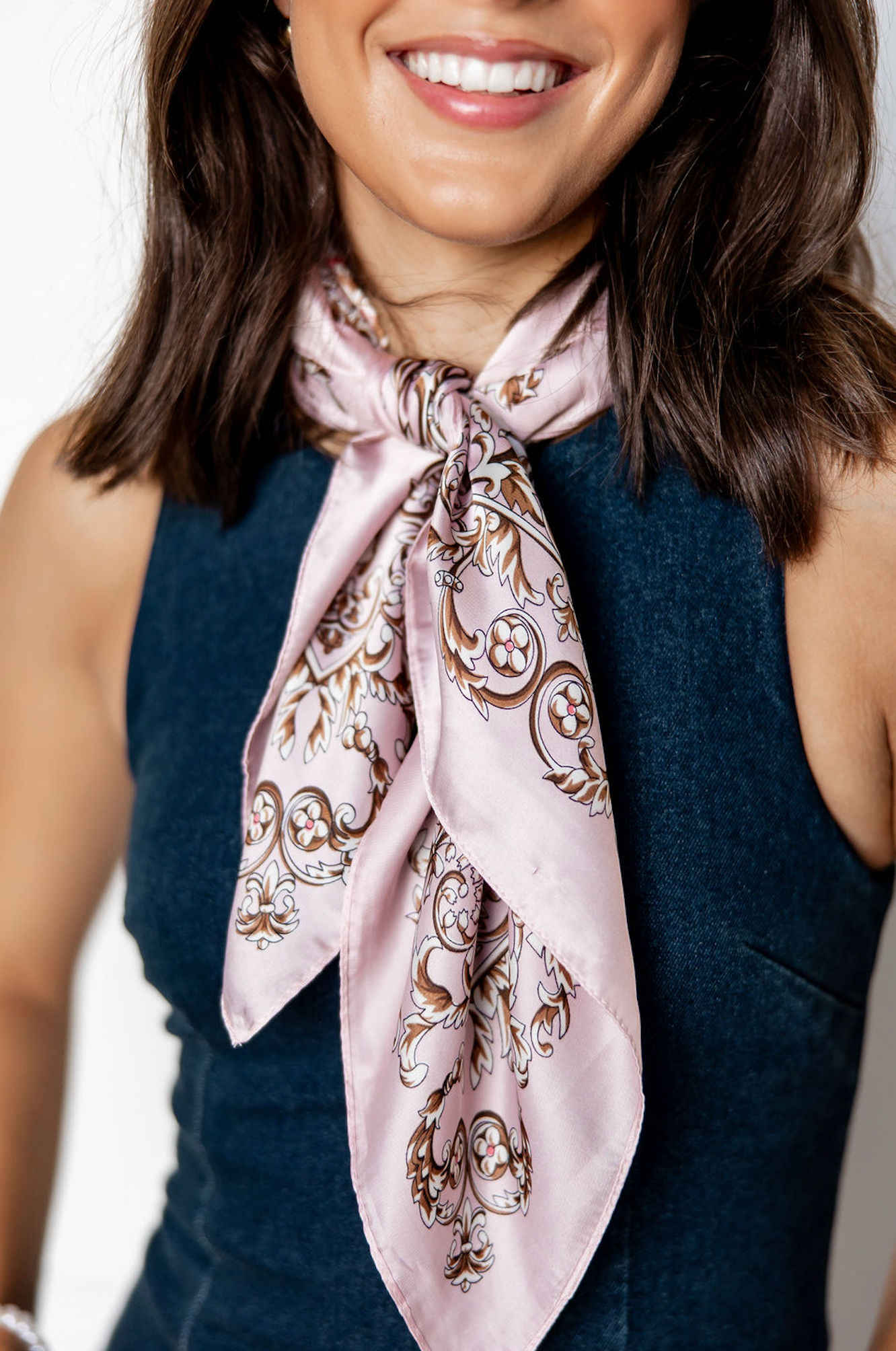 Pink Baroque Print Scarf