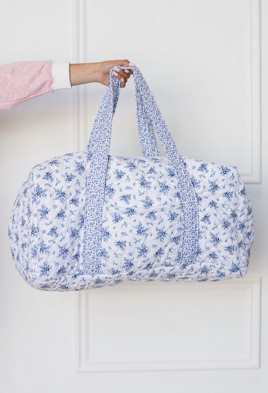 Picnic Navy Floral Quilted Duffle Bag
