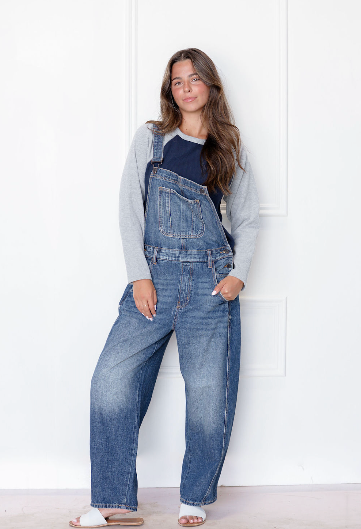 Denim Barrel Overalls