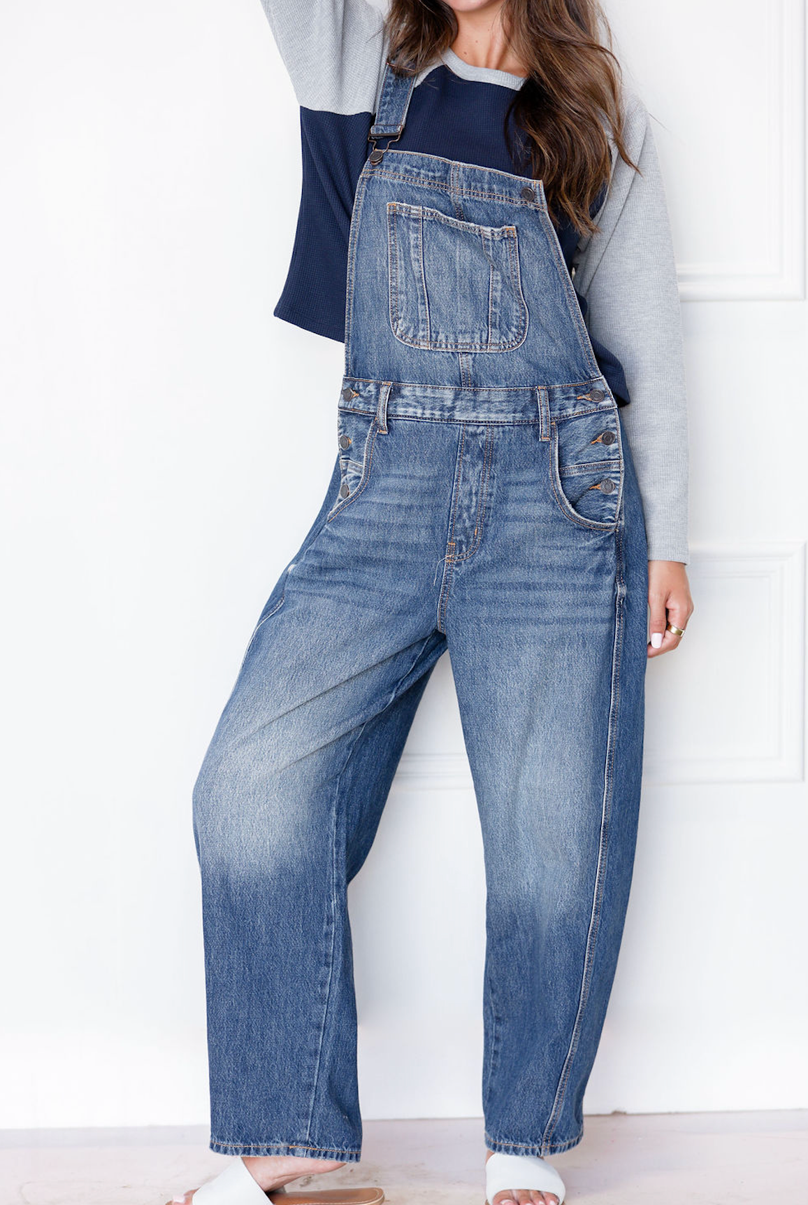 Denim Barrel Overalls