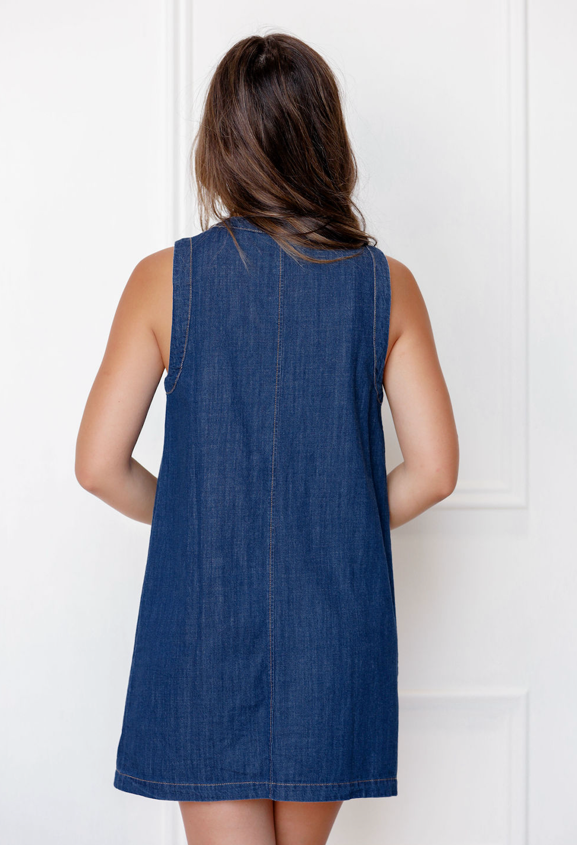 Darla Denim Dress w/ Buttons
