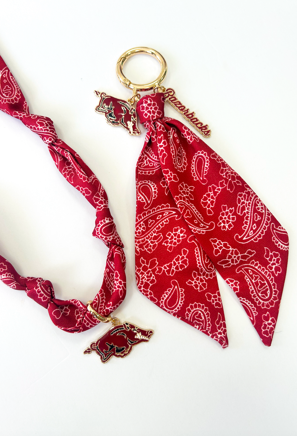 Razorbacks Bandana Scarf Necklace