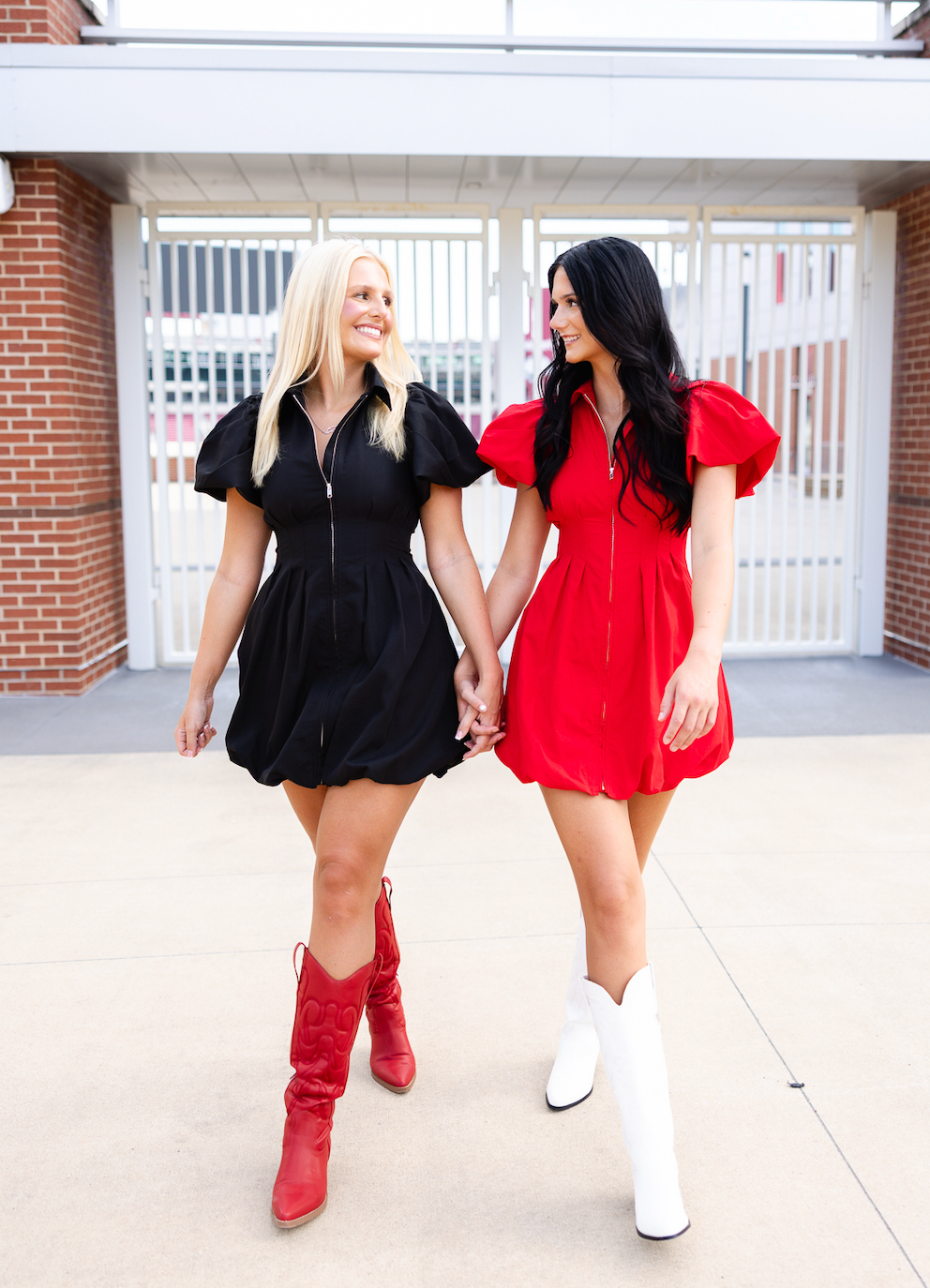 Melissa Bubble Zip Up Dress Red