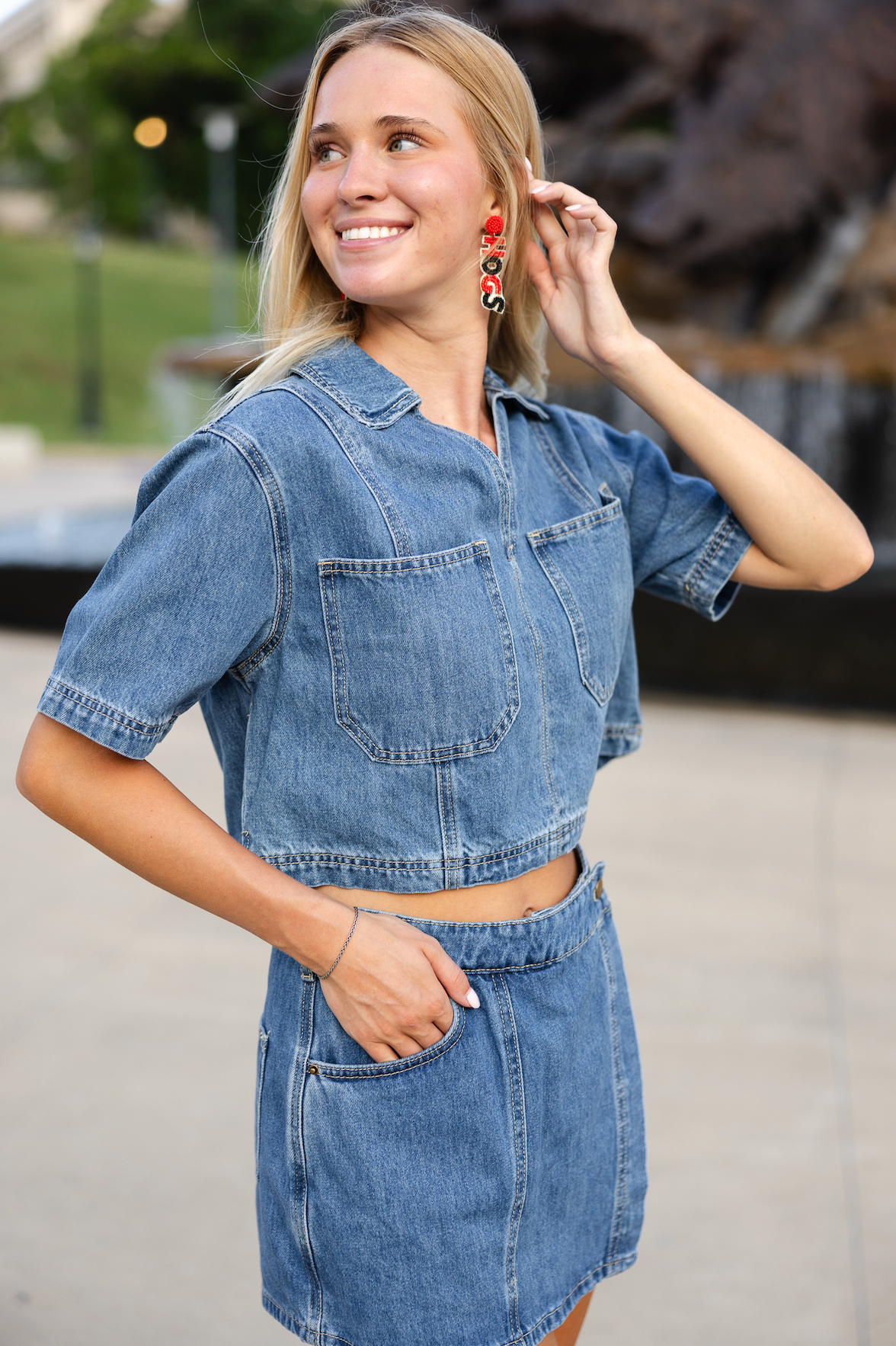 Valorie Denim Skort & Top Set of 2