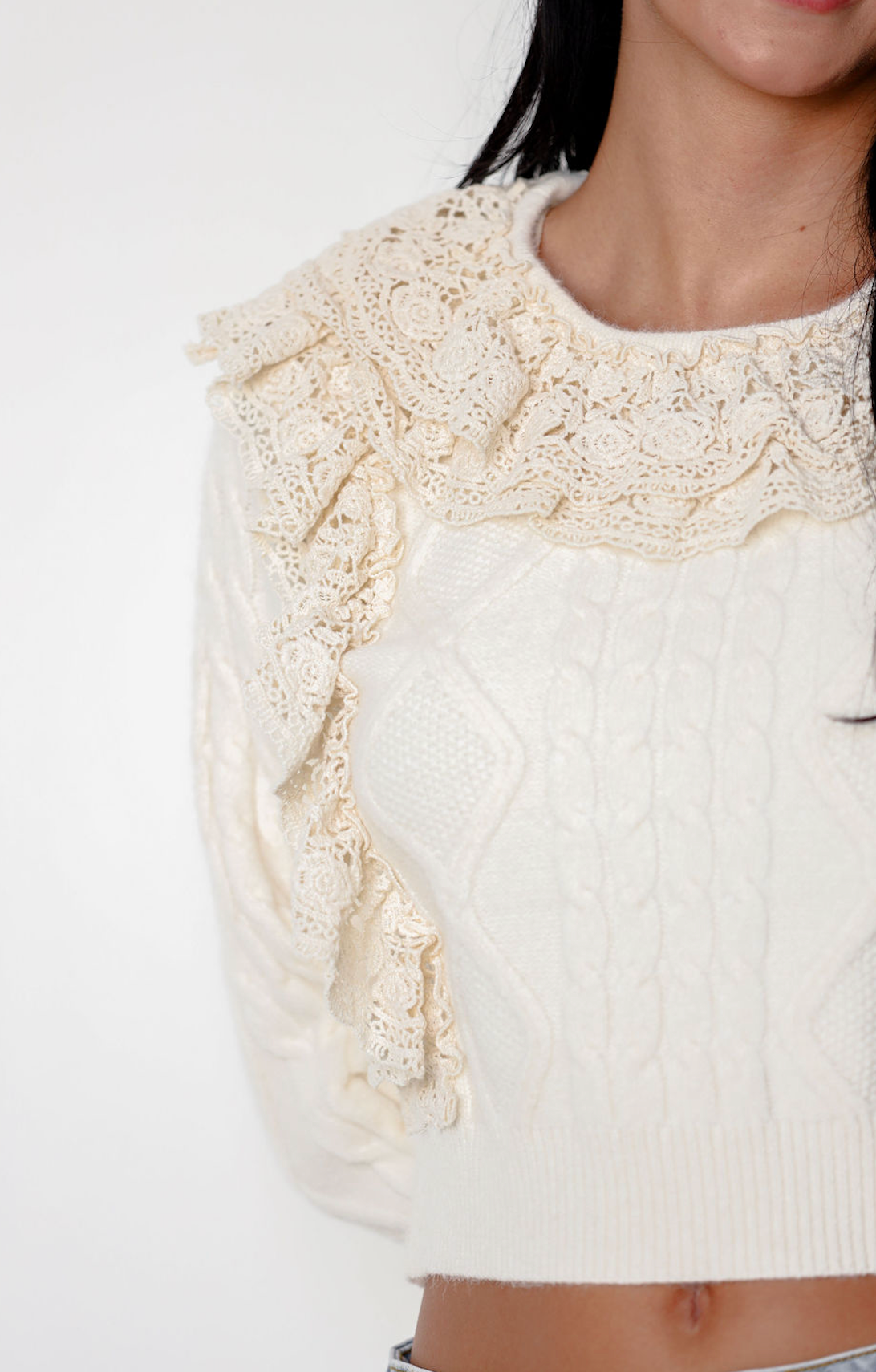 Ruffled Lace Sweater