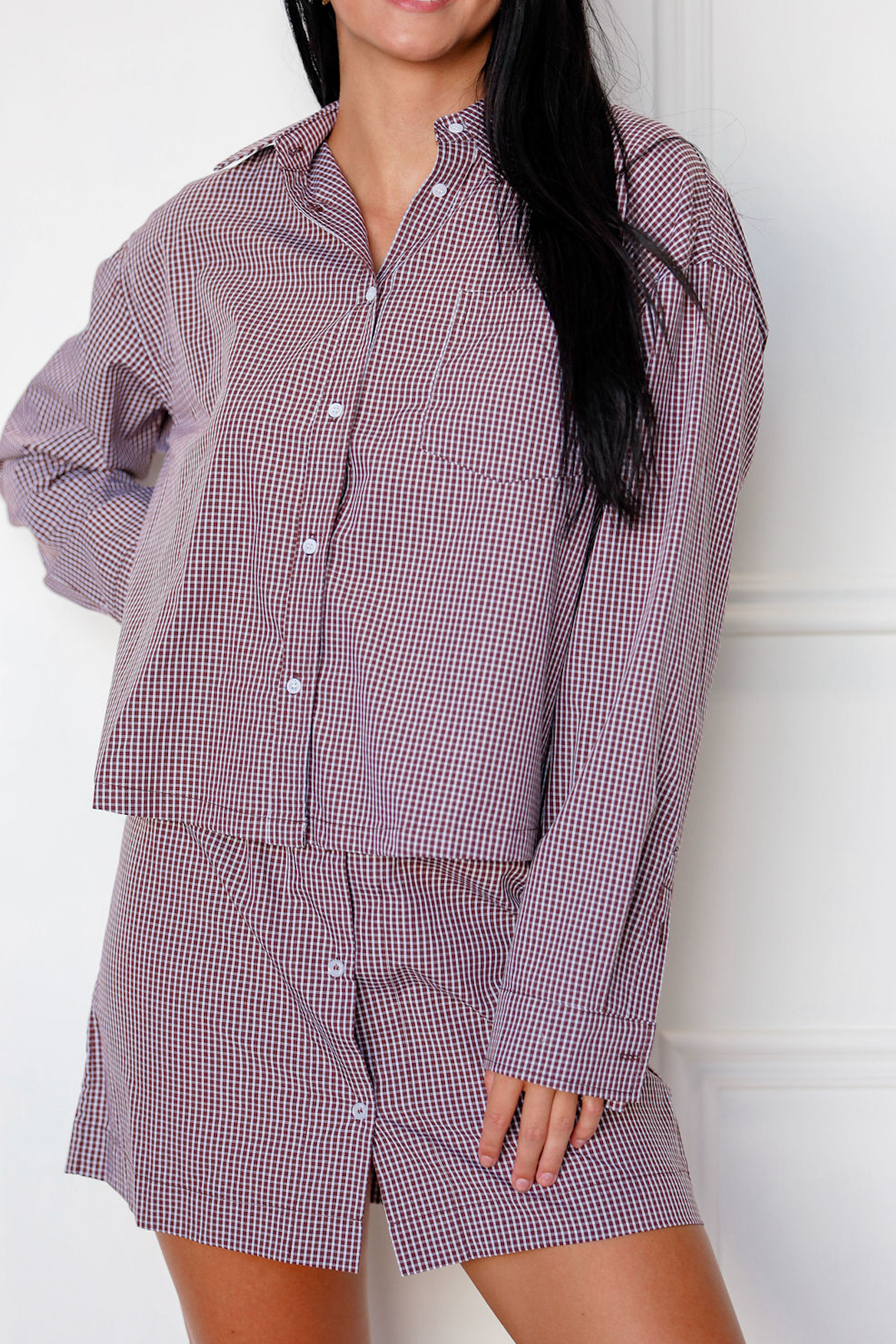 Gates Gingham Shirt & Skirt Set of 2