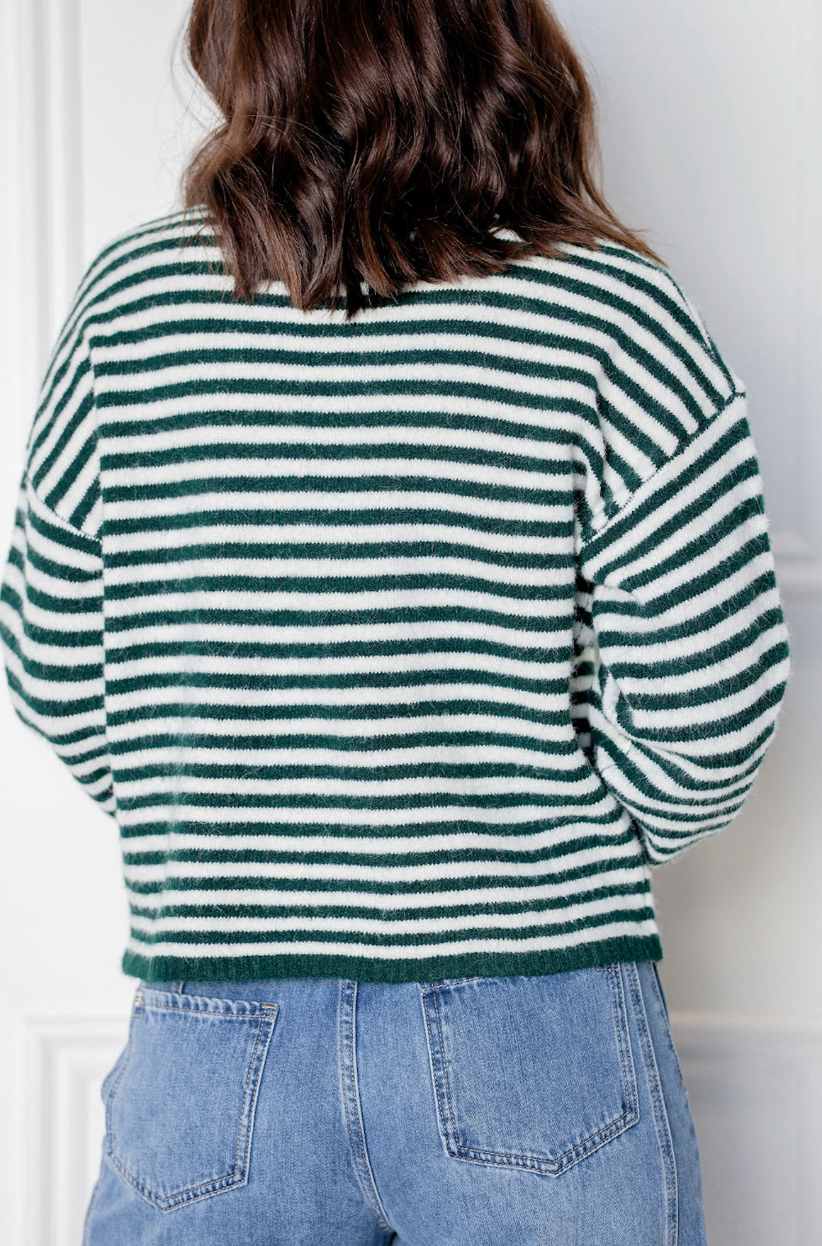 Striped Henley Sweater Forest