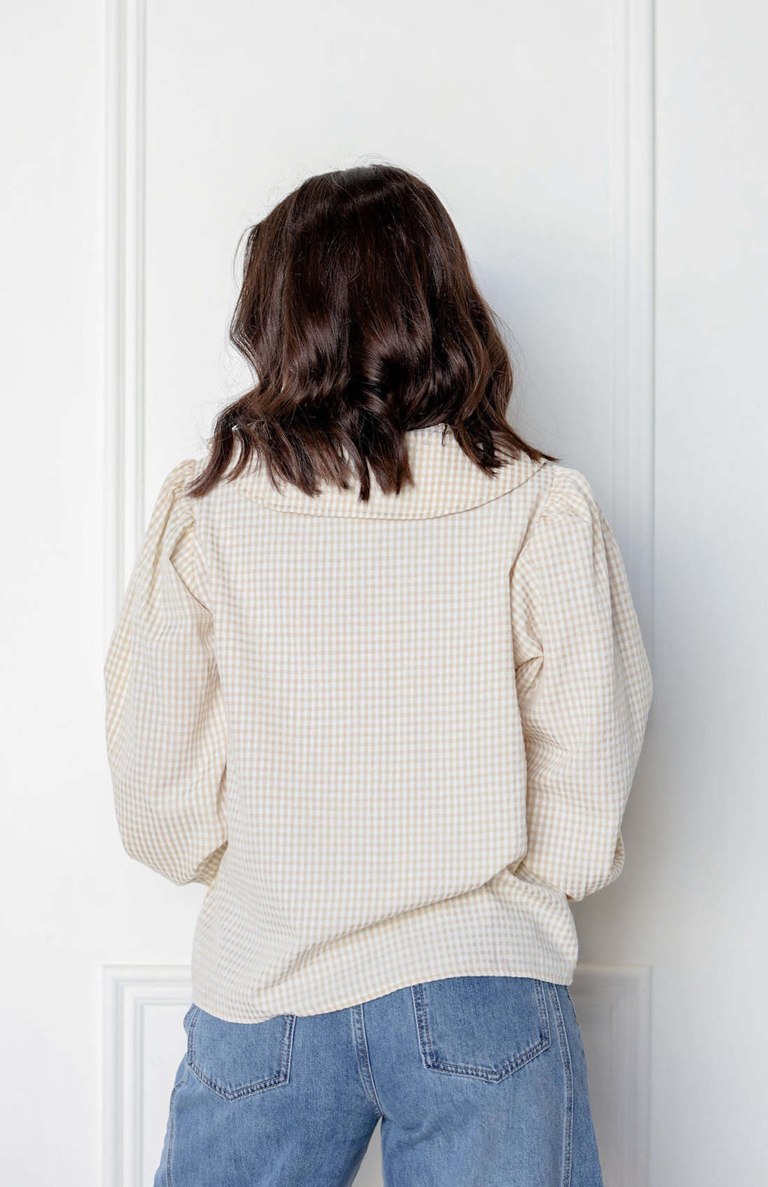 Butter Gingham Buttons Blouse