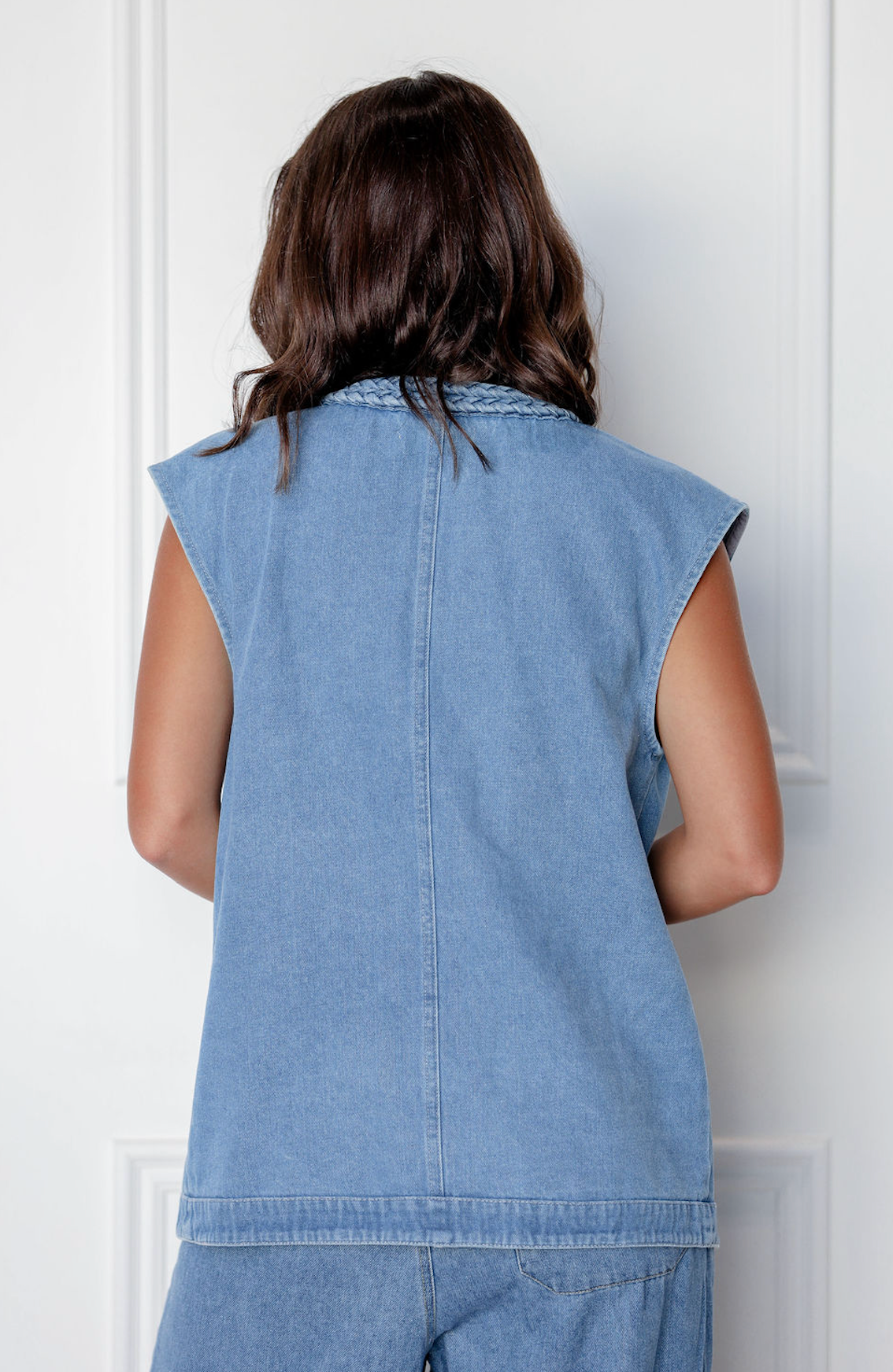 Denim Braided Vest