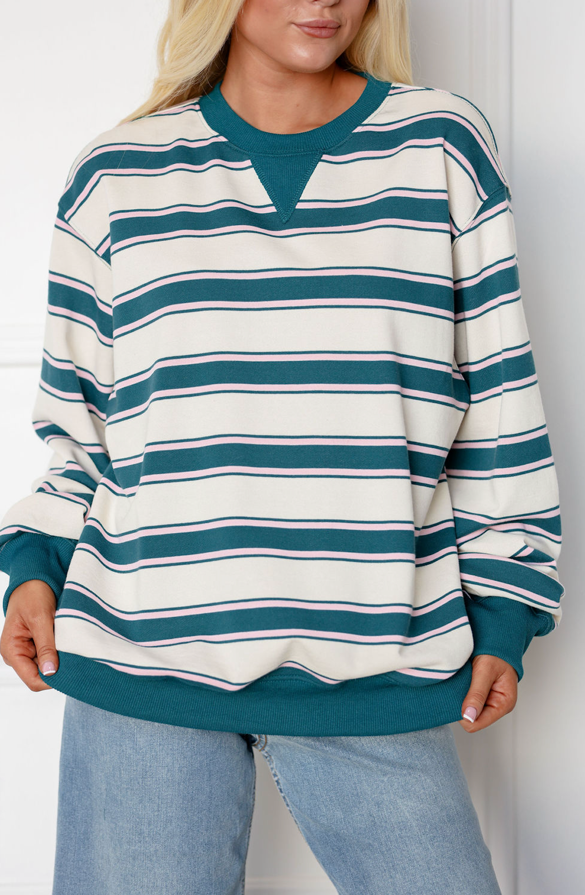 Retro Stripe Crewneck
