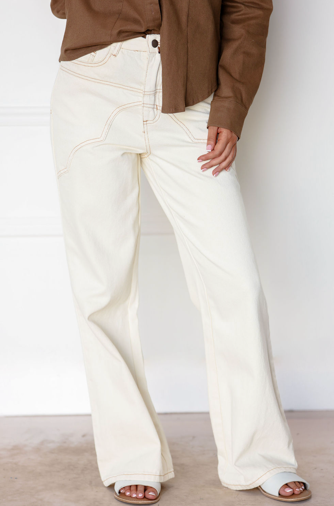 Seam Detail High Waist Pants
