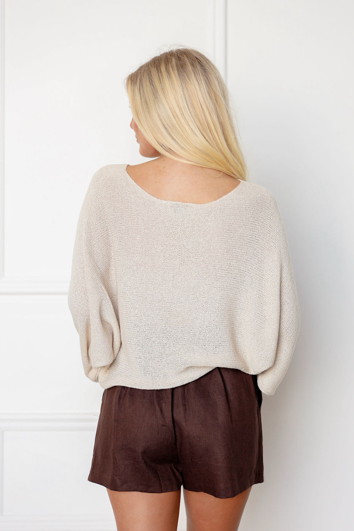 Brown Linen Shorts