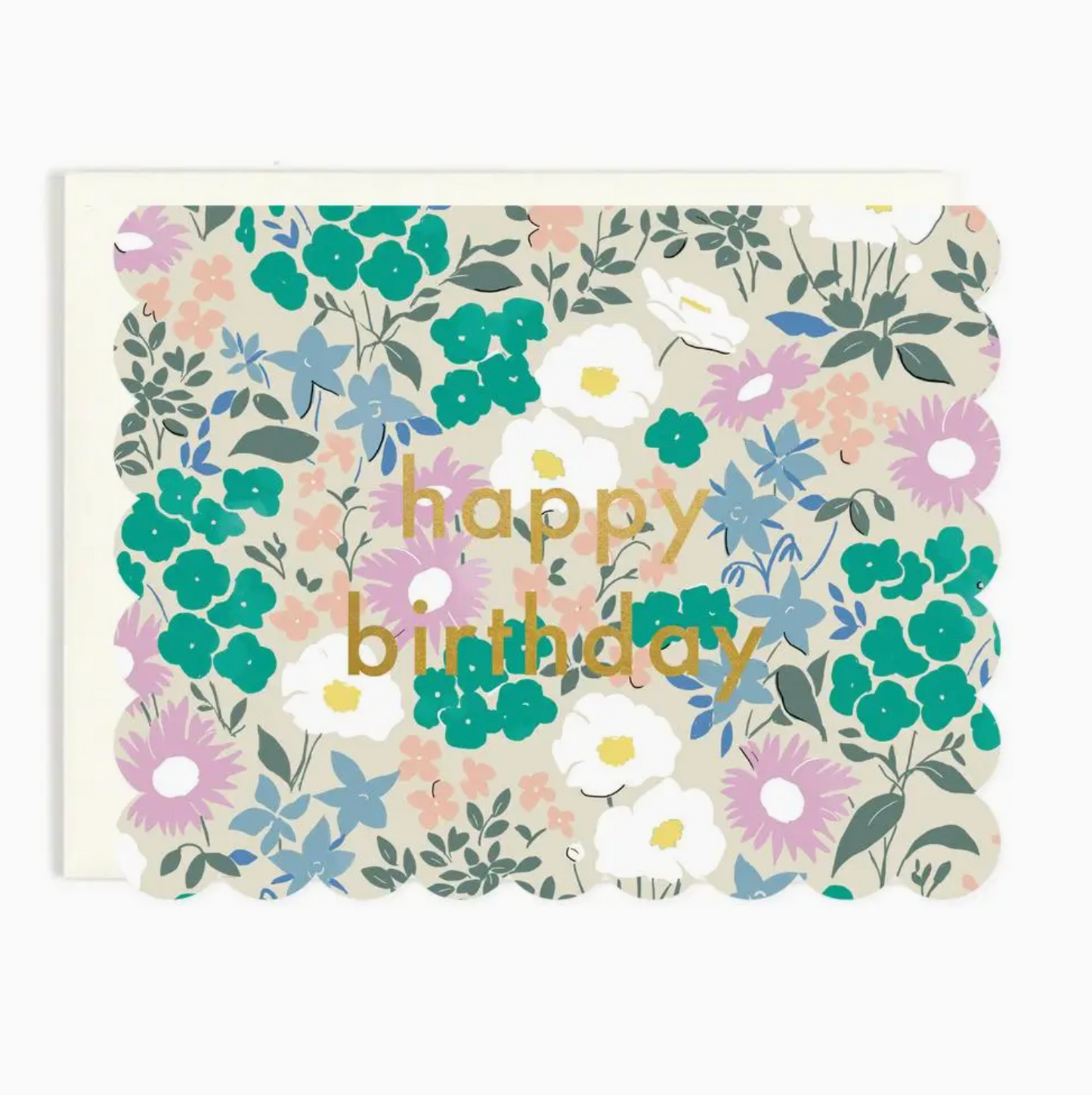 Birthday Scalloped Floral Card